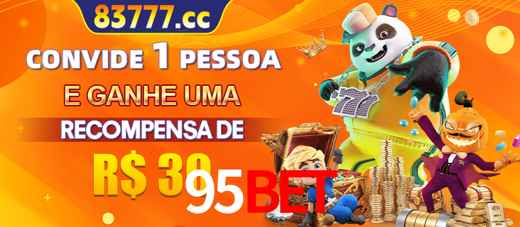 Banner institucional da 95BET sobre parceria de marcas e criação de uma marca de excelência, apresentando os mascotes de jogos populares como o Fortune Tiger.