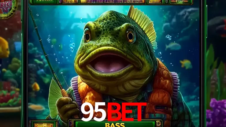 Personagem de peixe pescador do popular jogo de slot com tema de pescaria, uma das emocionantes opções de caça-níqueis para jogar e ganhar no cassino 95BET.